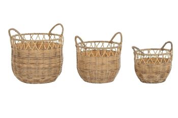 PANIER SET 3 PE METAL 35X35X38,5 NATUREL DC202054 1