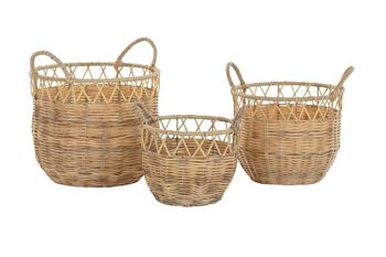 PANIER SET 3 PE METAL 35X35X38,5 NATUREL DC202054 4