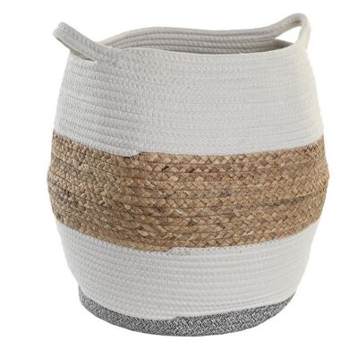 COTTON FIBER BASKET 30X30X40 WHITE DC202057