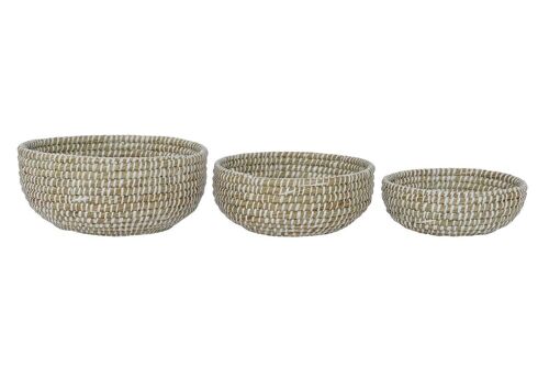 CESTA SET 3 SEAGRASS 40X40X18 NATURAL DC202118