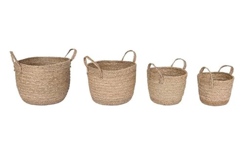 CESTA SET 4 SEAGRASS 40X40X41 NATURAL DC202347