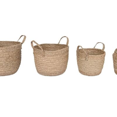 CESTA SET 4 SEAGRASS 40X40X41 NATURAL DC202347