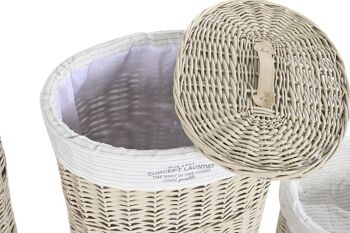 PANIER A LINGE SET 5 OSIER POLYESTER 52X38X56 BEIGE DC202357 3