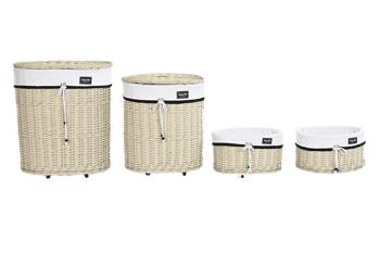 PANIER A LINGE SET 4 OSIER POLYESTER 51X38X58 BEIGE DC202360 1