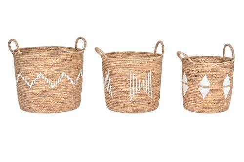 CESTA SET 3 SEAGRASS CUERDA 46X46X48 NATURAL DC205044