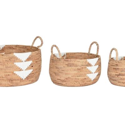 BASKET SET 3 SEAGRASS ROPE 55X55X40 NATURAL DC205045