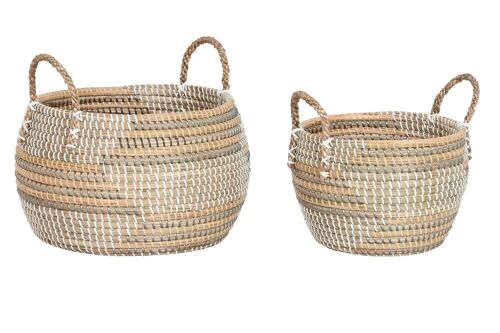 CESTA SET 2 SEAGRASS 40X40X24 9 NATURAL DC205053