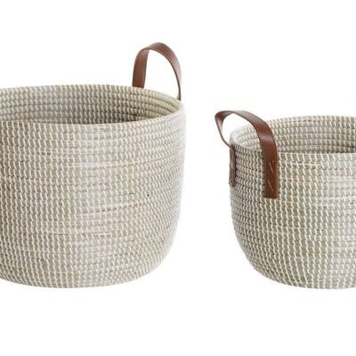 SET CESTINO 2 SEAGRASS PU 41X41X29 NATURALE DC207564