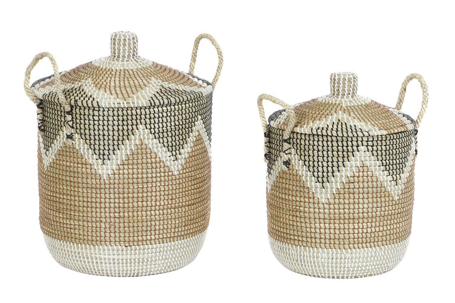 KORBSET 2 SEAGRAS 39X39X53 ZIGZAG NATURAL DC207567