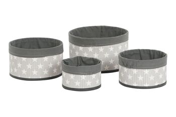 CORBEILLE SET 4 BAMBOU POLYESTER 30X30X17 ETOILES DC207642 1