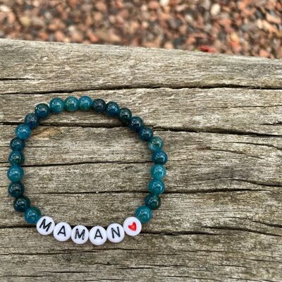 Lithotherapy Elastic Bracelet in Natural Apatite, Special Mother's Day