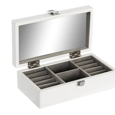 MDF MIRROR JEWELRY BOX 20X11X6 WHITE MIRROR JO102181