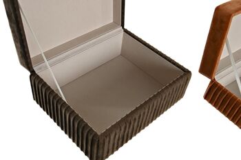 COFFRET A BIJOUX 2 MDF VELOURS 23X18X10.5 ORANGE JO200016 3