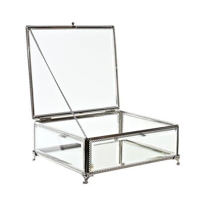 JOYERO CRISTAL METAL 25X21X10 43CM, BRILLANTE JO200020