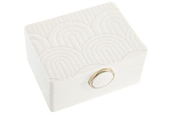 COFFRET A BIJOUX PU MDF 23X17X10 IVOIRE JO200622 3