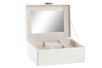 COFFRET A BIJOUX PU MDF 17X13X8,5 IVOIRE JO200623 1