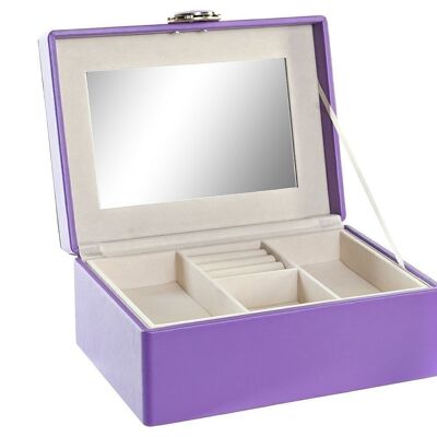 COFFRET A BIJOUX PU MDF 23X17X10 LILAS JO200626