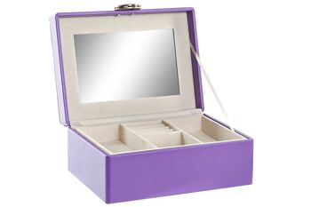 COFFRET A BIJOUX PU MDF 17X13X8,5 LILAS JO200627 1