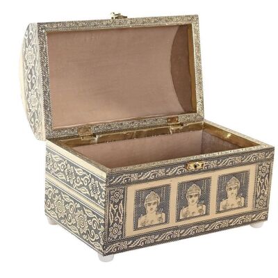 COFFRET A BIJOUX BOIS ALUMINIUM 25X15,5X18 BOUDDHA CHAMPAGNE JO201090