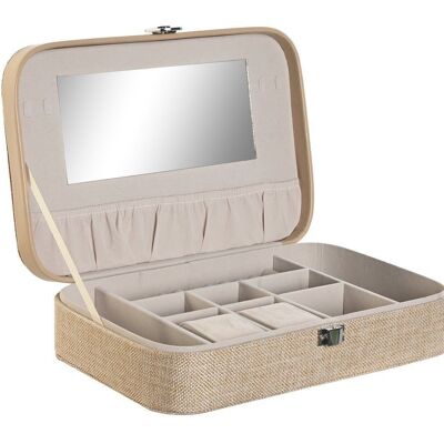 JEWELRY BOX POLYESTER CARTON 28X19X7 MIRROR 18.5X8 JO206465