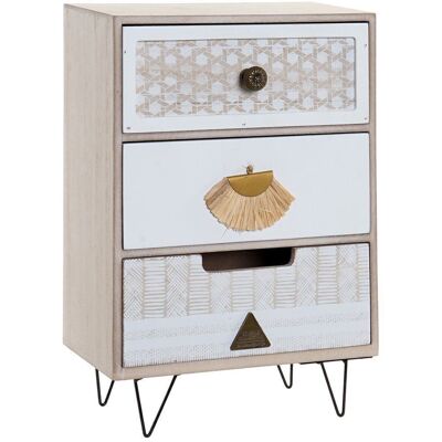 JOYERO MADERA METAL 20X10X30 FLECOS BLANCO LD186381