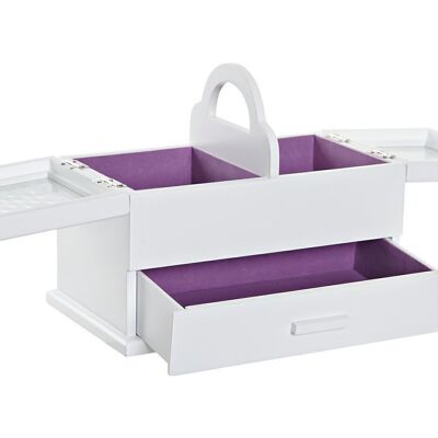 COFFRET A BIJOUX MDF VERRE 30X17X24 BLANC JO180165