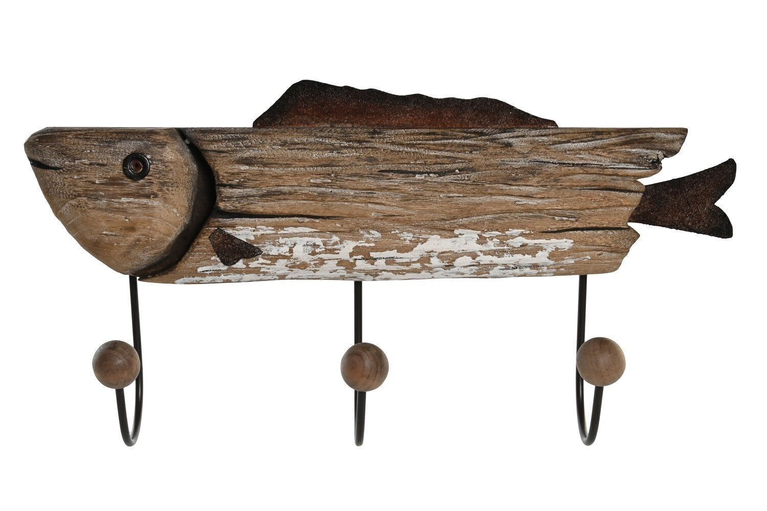 WANDHÄNGER PAULOWNIA METALL 45X10X23 FISCH LM204003