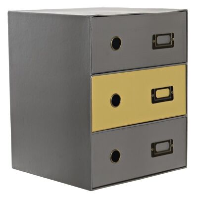 ORGANIZADOR CARTON METAL 28,5X28X36 CAJONERA GRIS LO182718