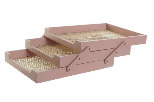 ORGANIZADOR MDF 32X24X10,5 HOJAS ROSA LO191466