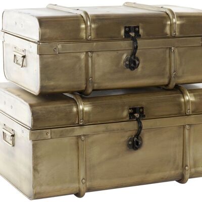 TRUNK SET 2 METAL 68X42X31 GOLDEN MB162367