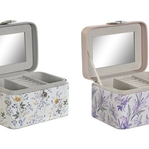 COFFRET A BIJOUX MIROIR PU 17X12X10 PLATEAU SATIN 2 ASSORTIMENTS. LD206684