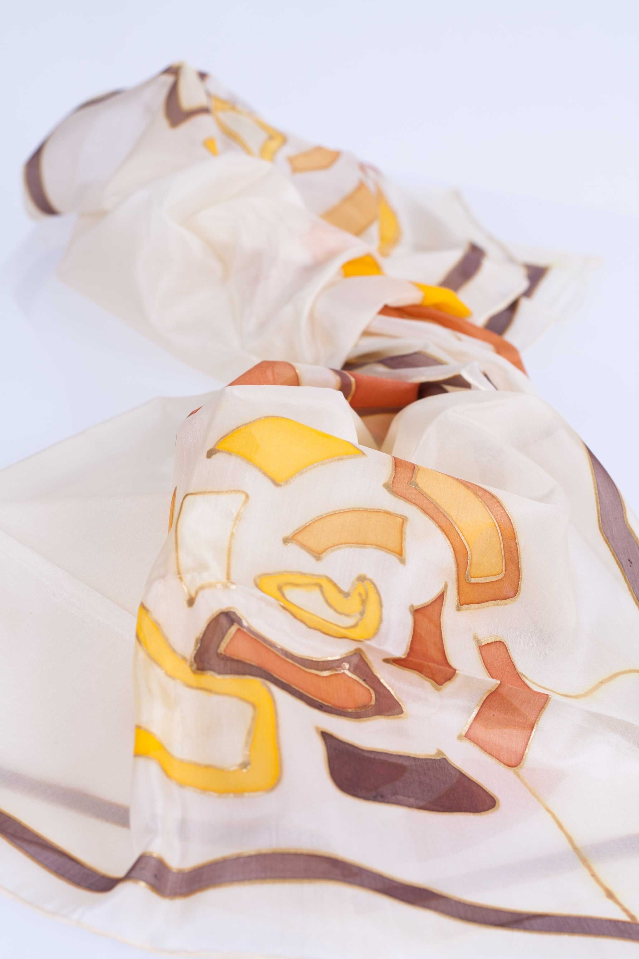 Handbemalter Naturseidenschal