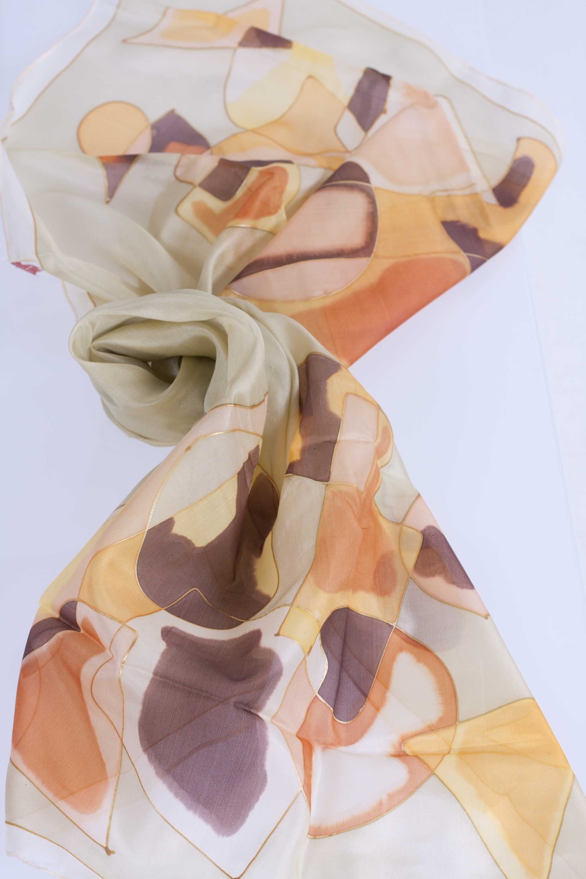 Handbemalter Naturseidenschal