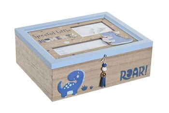 BOÎTE MDF 24X19X8,5 DINOSAURE BLEU LI205886 1