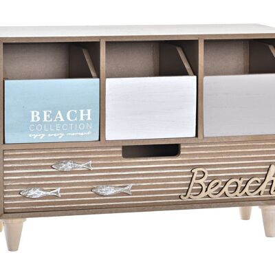 COFFRET A BIJOUX BOIS 34X14X24 MARRON PLAGE LM196417