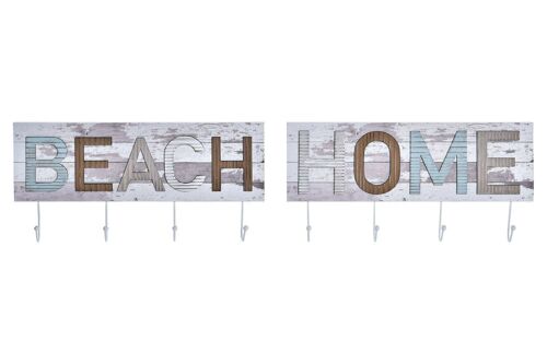 PERCHERO PARED MADERA METAL 45X5X23 BEACH 2 SURT. LM196423