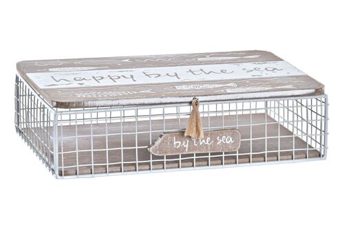 CAJA MADERA METAL 24X16X6 PECES MARRON LM196435