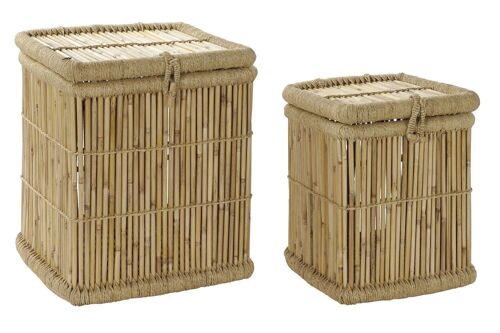 CESTA SET 2 BAMBU CUERDA 46X46X55 NATURAL NATURAL MB175808