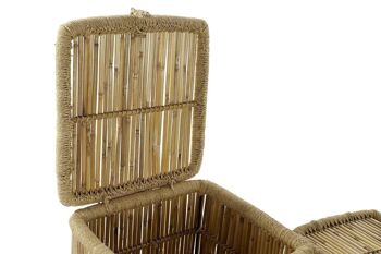 PANIER SET 2 CORDE BAMBOU 46X46X55 NATUREL NATUREL MB175808 4