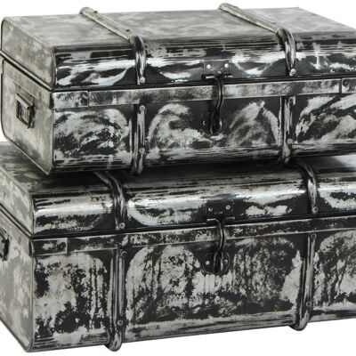 TRUNK SET 2 METAL 68X42X31 GRAY MB185294