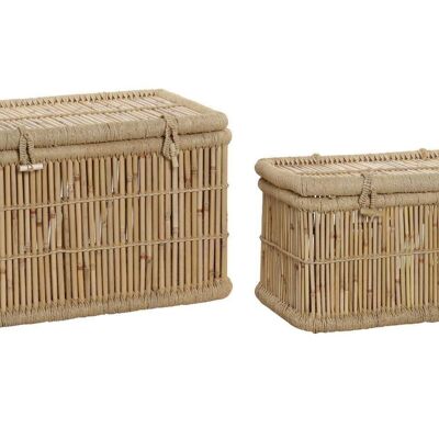 BAUL SET 2 BAMBU CUERDA 74X46X46 NATURAL MB197940