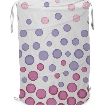 METAL POLYESTER CLOTHES BASKET 38X38X50 DOTS PB191025