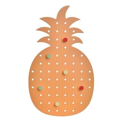 WOODEN WALL HANGER 21,5X1X37,5 6HANG. PINEAPPLE PP153821