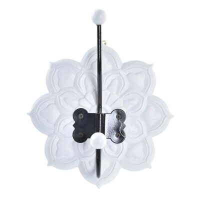 APPENDIABITI DA PARETE MDF METALLO 19X8X22 MANDALA BIANCO PP195150