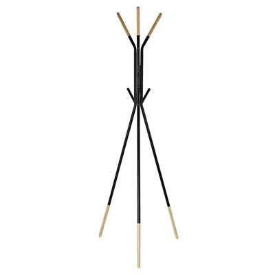 COAT RACK HEVEA STEEL / RUBBERWOOD 65X65X179 BLACK PP185552