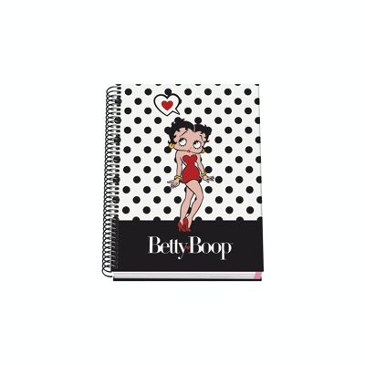 Dohe - School Notebook with Grid - 100 Sheets - Hardcover - Size 16.2x21 cm (A5) - Betty Boop