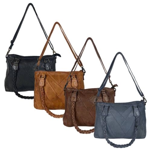 Arrigo Ladies Shoulder Bag Handbag Washed Leather - 4 colors