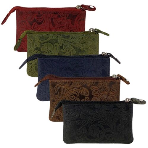 Arrigo Leather Key Bag with Flower Print - 5 colours