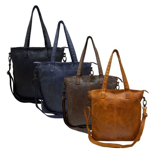 Arrigo Shopper Bag Washed leather with Short and Long Handle