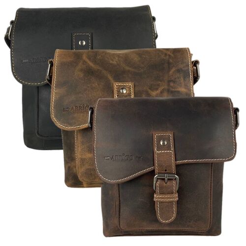 Arrigo Shoulder Bag or Crossbody Bag - Waxed Leather - Brown